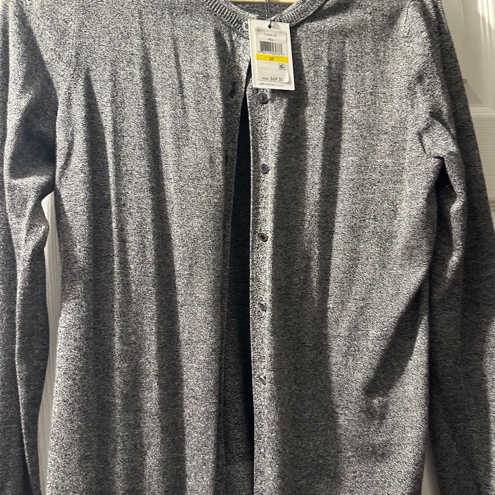 NWT Calvin Klein Cardigan Dark Gray cute buttons